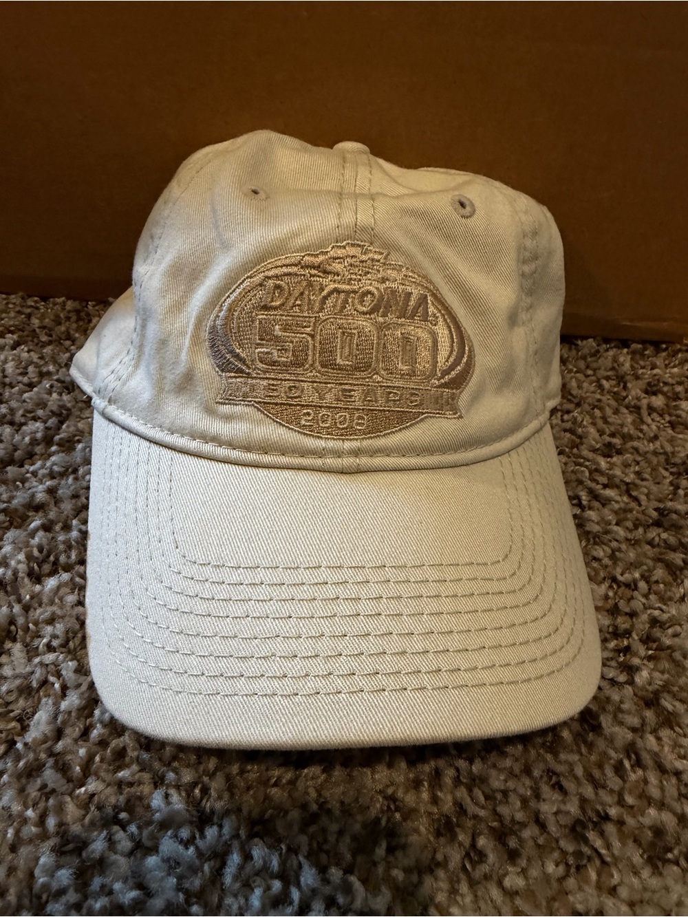 NASCAR Daytona 500 50th Anniversary Hat 2008 February 17 Khaki Tan Strapback